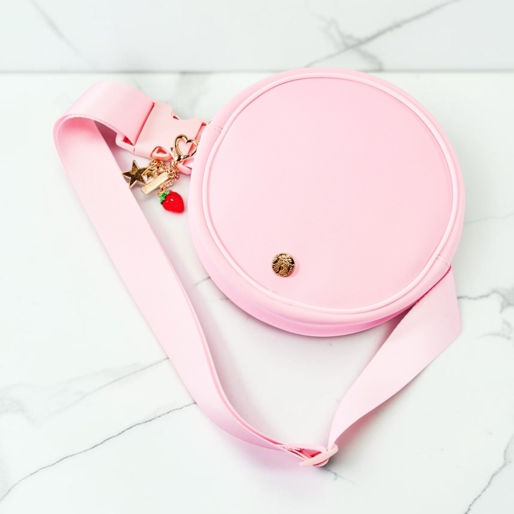 Starbucks 2026 Limited Edition Pink Drink Crossbody Belt Bag w/ Charms NWT